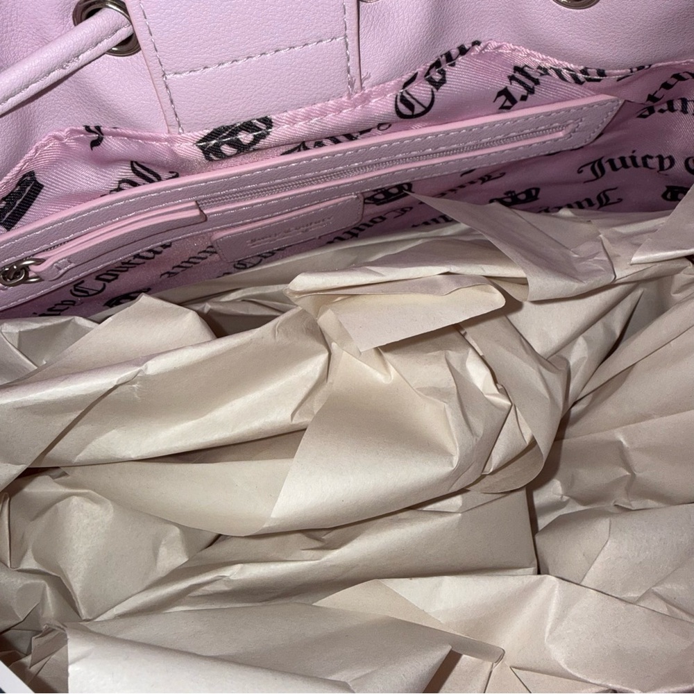 NWT Viral Juicy Couture Exclusive Velour Lilac Mist Juicy Tale Daydreamer Tote - Picture 5 of 5